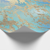Ocean Gold Marble Pastel Unicorn Urban Abstract Cadeaupapier (Hoek)