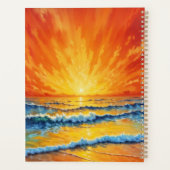 Ocean Golden Hour Glow oranje zonsondergangkunst Planner (Achterkant)