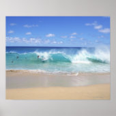 Ocean golves die op het strand breken, Sandy Beach Poster (Voorkant)