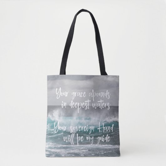 Ocean: Grace Abounds In Deepest Waters beroemd gem Tote Bag (Voorkant)