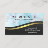 Ocean Granite | Zwart | Financieel Grafiekpictogra Visitekaartje (Achterkant)