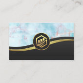 Ocean Granite | Zwart | Financieel Grafiekpictogra Visitekaartje (Voorkant)
