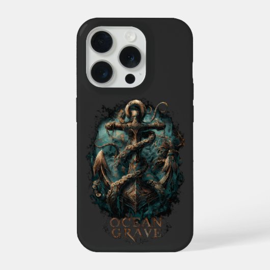 Ocean Grave Kraken Anchor Dark Fantasy iPhone Hoesje (Achterkant)