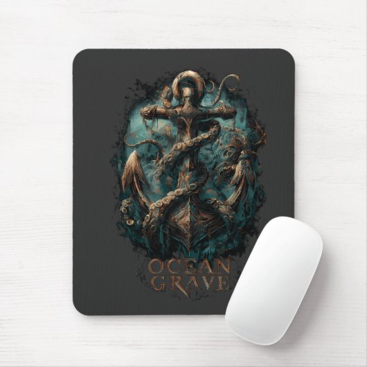 Ocean Grave Kraken Anchor Dark Fantasy Muismat (Met muis)