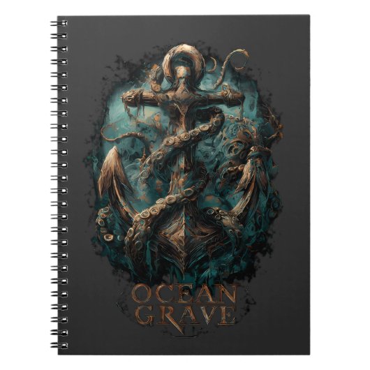Ocean Grave Kraken Anchor Dark Fantasy Notitieboek (Voorkant)