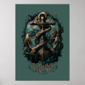 Ocean Grave Kraken Anchor Dark Fantasy  Poster (Voorkant)