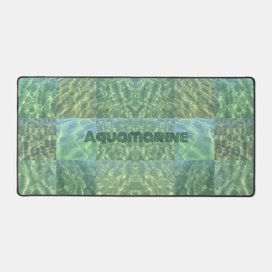 Ocean Green Blue Aquamarijn Boho Chic Patchwork Bureaumat (Voorkant)