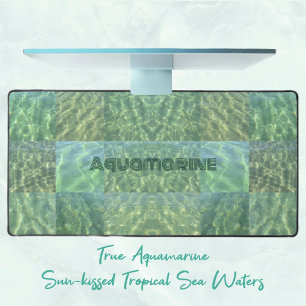 Ocean Green Blue Aquamarijn Boho Chic Patchwork Bureaumat