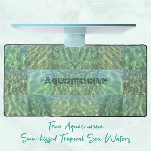 Ocean Green Blue Aquamarijn Boho Chic Patchwork Bureaumat