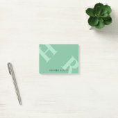 Ocean Green & Mint Tilted Initialen & Naam Post-it® Notes (Kantoor)
