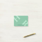 Ocean Green & Mint Tilted Initialen & Naam Post-it® Notes (Op bureau)