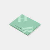 Ocean Green & Mint Tilted Initialen & Naam Post-it® Notes (Schuin)