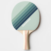Ocean Green Nostalgic Gestreept met Naam Tafeltennisbatje (Voorkant)