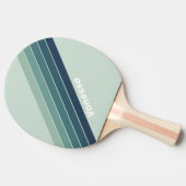 Ocean Green Nostalgic Gestreept met Naam Tafeltennisbatje (Zijkant)
