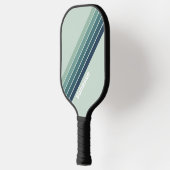 Ocean Green Nostalgic Stripes met naam Pickleball Paddle (Links)