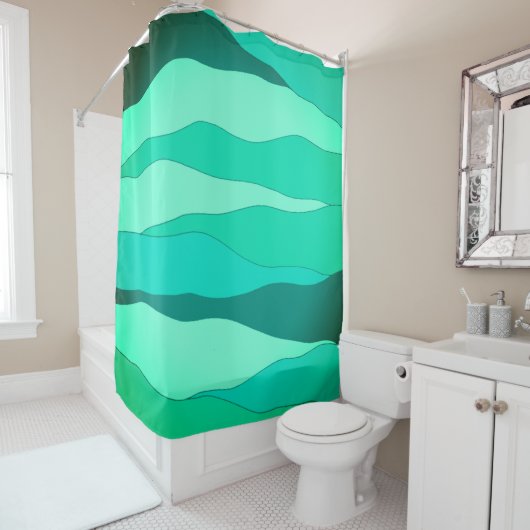 Ocean Green Shower-gordijn Douchegordijn (In situ)