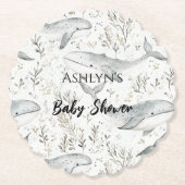 Ocean Grey Whales Baby shower Kartonnen Onderzetters (Voorkant)