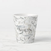 Ocean Grey Whales Baby shower Latte Mok (Voorkant)