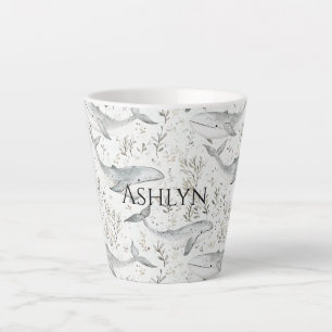 Ocean Grey Whales Baby shower Latte Mok