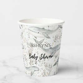 Ocean Grey Whales Baby shower Papieren Bekers