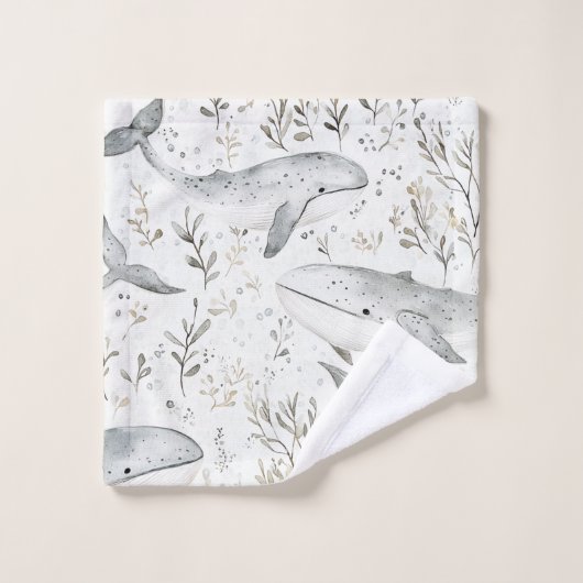 Ocean Grey Whales Bad Handdoek (Wasdoekje)