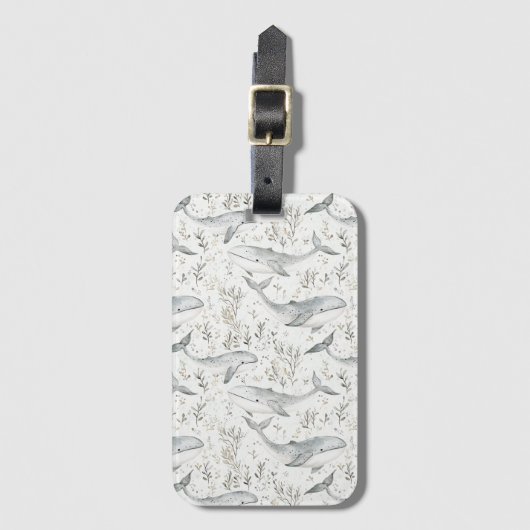 Ocean Grey Whales Bagagelabel (Voorkant (verticaal))