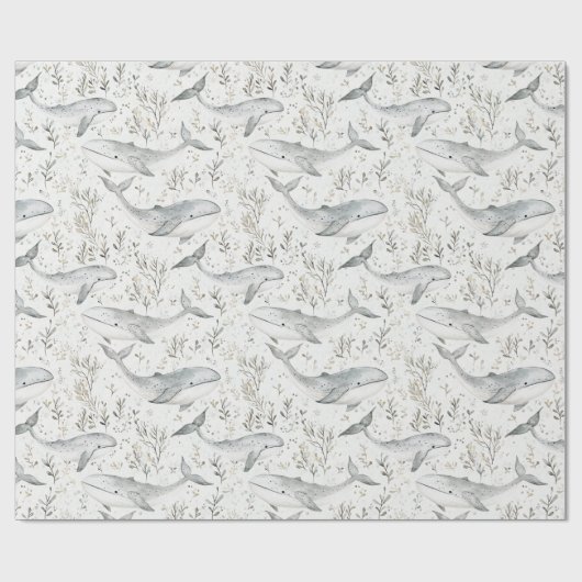 Ocean Grey Whales Cadeaupapier (Vlak)