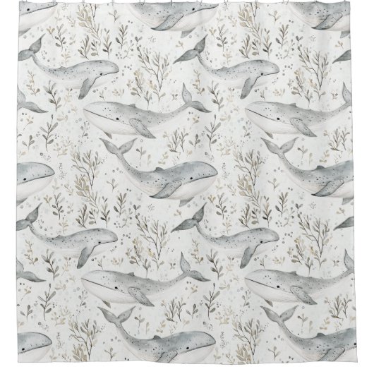 Ocean Grey Whales Douchegordijn (Voorkant)