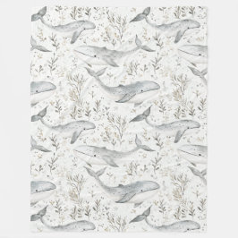 Ocean Grey Whales Fleece Deken