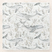 Ocean Grey Whales Glazen Onderzetter (Voorkant)