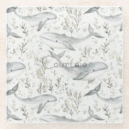 Ocean Grey Whales Glazen Onderzetter