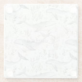 Ocean Grey Whales Glazen Onderzetter (Achterkant)