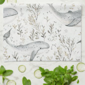 Ocean Grey Whales Theedoek (Gevouwen)