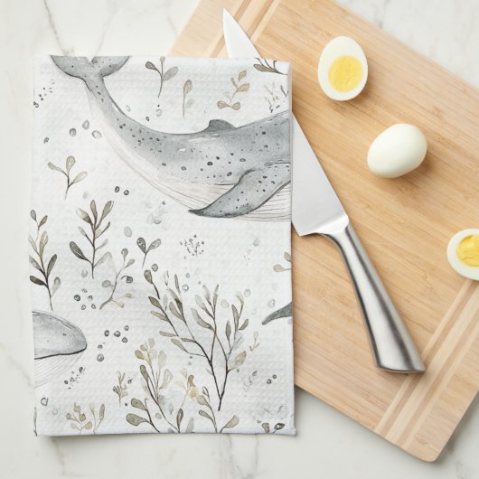 Ocean Grey Whales Theedoek (Quarter Fold)