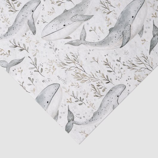 Ocean Grey Whales Tissuepapier (Detail)