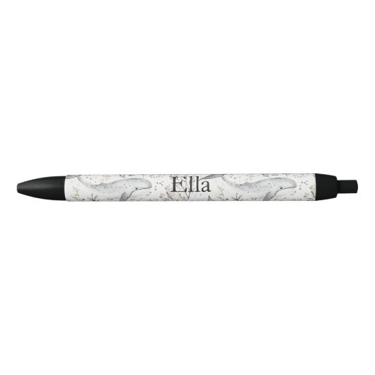 Ocean Grey Whales Zwarte Inkt Pen (Voorkant)
