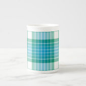 Ocean Grid Plaid Porselein Kop (Voorkant)