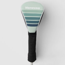 Ocean Groen Nostalgisch Dwars Strepen met Naam Golfheadcover