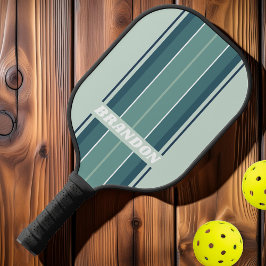Ocean Groen Nostalgische Bord Strepen met Naam Pickleball Paddle