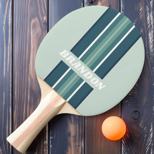 Ocean Groen Nostalgische Rallystreep met Naam Tafeltennisbatje