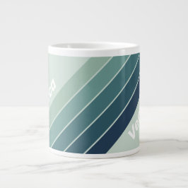 Ocean Groen Nostalgische Streep met Naam Grote Koffiekop