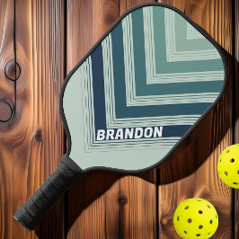 Ocean Groen Nostalgische Vintage Chevron Vervaging Pickleball Paddle