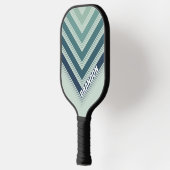 Ocean Groen Nostalgische Vintage Chevron Vervaging Pickleball Paddle (Links)