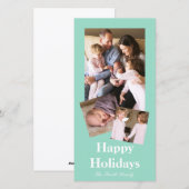 Ocean Groene Kleur Feestdagenkaart (Voorkant / Achterkant)