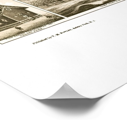 Ocean Grove & Asbury Park, NJ Panoramic Map - 1881 Poster (Hoek)