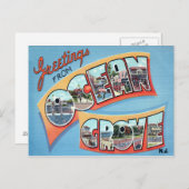 Ocean Grove New Jersey Grote letter Briefkaart (Voorkant / Achterkant)