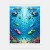 Ocean Guardians: AI Ships and Submarines Protectin Acryl Bord (Voorkant)