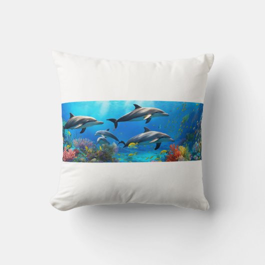 Ocean Harmony: dolfijnen boven koraalriffen Kussen (Voorkant)