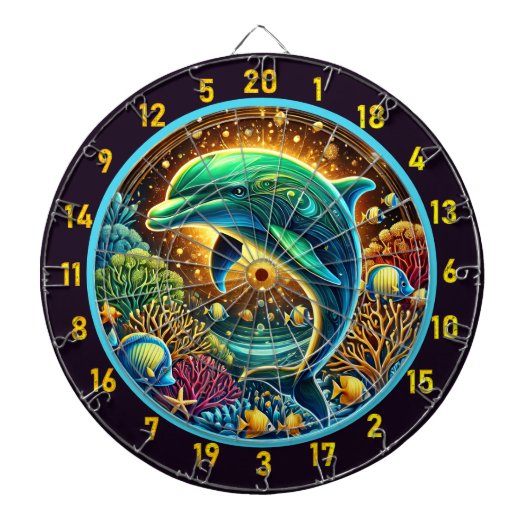 Ocean Harmony Dolphin Dartboard Delight Dartbord (Voorkant)