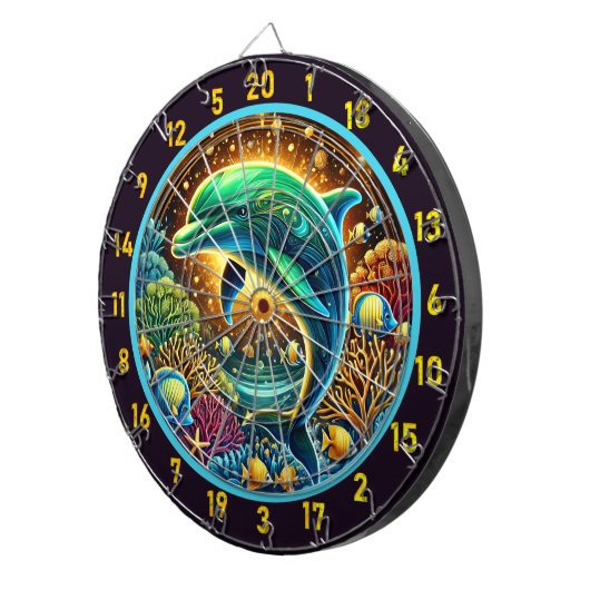 Ocean Harmony Dolphin Dartboard Delight Dartbord (Voorkant Rechts)